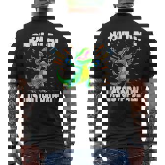 Now I Am Unstoppable T-Rex Dinosaur Claws Men's Back Print T-Shirt - Monsterry