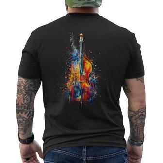 Upright Bass Instrument On Colourful Lacquered Double Bass T-Shirt mit Rückendruck - Geschenkecke