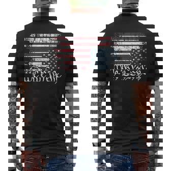 Upside Down American Flag We The People Protest Distressed Men's T-shirt Back Print | Seseable CA