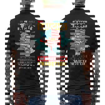 USA Red Belly Laugh American Tradition Men's Back Print T-Shirt - Monsterry