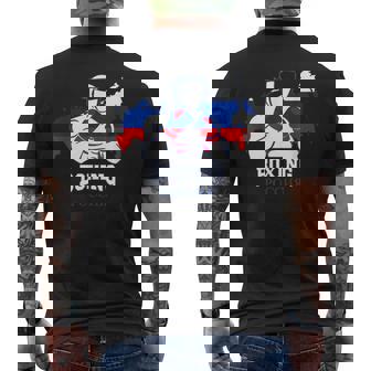 USSR Team Russia Boxing Gloves National Flag Russian Fighter Men's Back Print T-Shirt - Monsterry