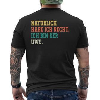 Uwe Saying First Name Name Uwe T-Shirt mit Rückendruck - Geschenkecke