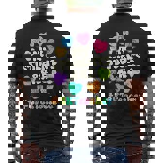 Valentine 3K Teacher Positive Affirmations Hearts Teacher Men's Back Print T-Shirt - Monsterry