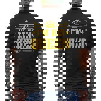Valentines Couple Wedding Anniversary Her King His Queen Men's Back Print T-Shirt - Monsterry