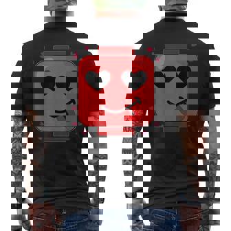 Valentines Day Building Brick Head Heart Builder Boys Men's T-shirt Back Print - Monsterry
