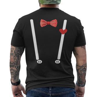 Valentine's Day Costume Hearts Bow Tie & Braces T-Shirt mit Rückendruck - Geschenkecke