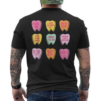 Valentine's Day Dental Tooth Candy Retro Dentist Men's T-shirt Back Print - Thegiftio UK