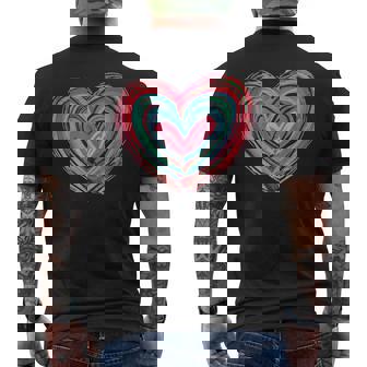 Valentines Day Heart Brushstroke Valentines Novelty Heart Men's T-shirt Back Print - Thegiftio