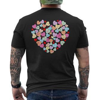 Valentines Day Heart Conversation Candy Sweetheart Men's T-shirt Back Print - Thegiftio UK