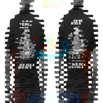 Valentines Day Shark Heart Breaker Boys Kids Men's Back Print T-Shirt - Monsterry