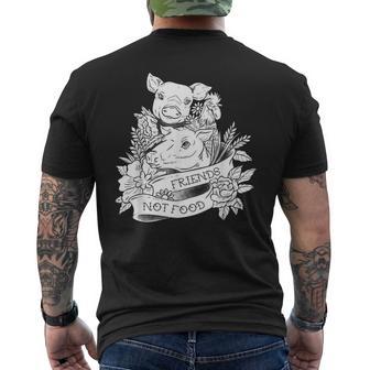 Vegan Friends Not Food Pig eganismegetable Food T-Shirt mit Rückendruck - Geschenkecke