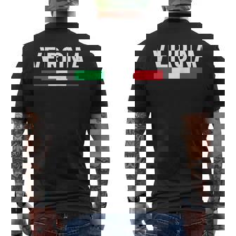 Verona Italia Souvenir Italiaacaciones Bandera Italianaerona Camiseta Hombre Estampado Espalda - Regaloses