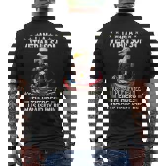 I Am A Veteran's Son Most People Never Meet Their Heroes Men's T-shirt Back Print - Seseable