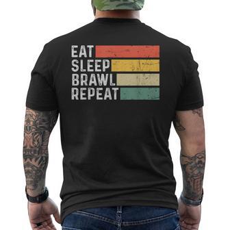 Video Gaming Game Retro Game Eat Sleep Brawl Repeat T-Shirt mit Rückendruck - Geschenkecke