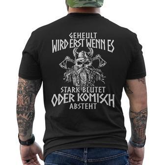 Viking Nordic Compass Wolf Nordic Germanic Midgard T-Shirt mit Rückendruck - Geschenkecke