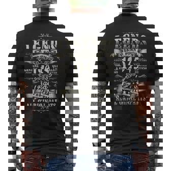 Vintage 1945 Legend 1945 80Th Birthday 80 Year Old Men Men's T-shirt Back Print | Mazezy