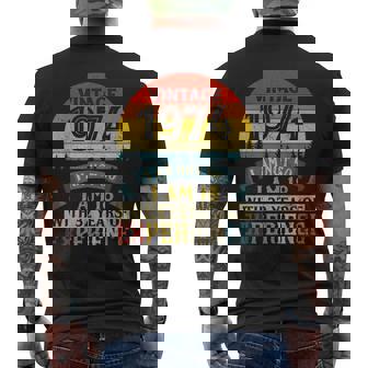 Vintage 1974 I Am Not 50 I'm 18 With 32 Year Of Experience Men's T-shirt Back Print - Seseable