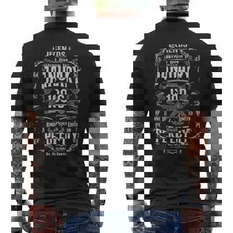 Vintage 39Th Birthday Legends Were Born In January 1986 Men's T-shirt Back Print | Mazezy