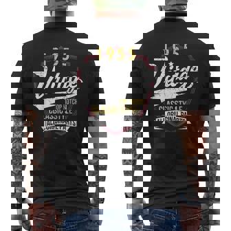 Vintage 70 Birthday Decorations 70Yr 1955 70Th Birthday Men's T-shirt Back Print - Thegiftio