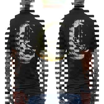 Vintage Astronauta Con Luna Swing En El Espacio Camiseta Hombre Estampado Espalda - Regaloses
