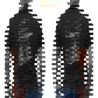 Vintage Beer Tap Blueprint Shirt Craft Brewing Brewery Tee Men's Back Print T-Shirt - Monsterry