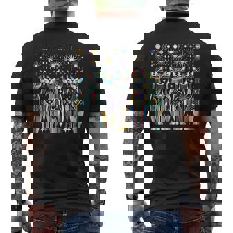 Vintage Color Retro Mid-Century Long Neck Cats 50S 60S Style Men's T-shirt Back Print | Seseable UK