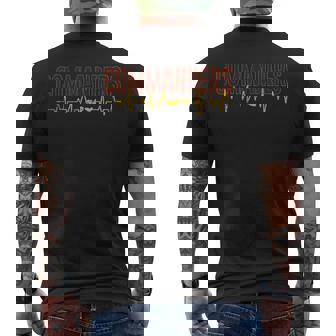 Vintage Commanders' Heart Beat Distressed Sports Spirit Men's T-shirt Back Print | Mazezy