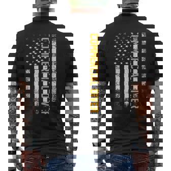 Vintage Commercial Diver Distressed American Flag Patriotic Men's Back Print T-Shirt - Monsterry