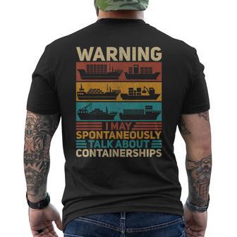 Vintage Container Ship Cargo Ship Outfit Containership Men's Back Print T-Shirt - Monsterry