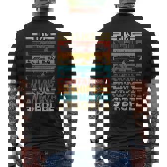 Vintage Containership Cargo Ship Outfit Container Ship Men's Back Print T-Shirt - Monsterry