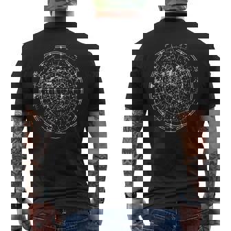 Vintage Diagram Star Chart Map Night Sky Blueprint Space Men's Back Print T-Shirt - Monsterry