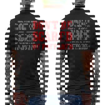 Vintage Don't Be Scared Be Prepared Halloween Costume Men's Back Print T-Shirt - Monsterry