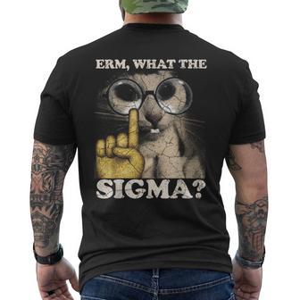 Vintage Erm What The Sigma Cat Meme Silly Cat Humor Men's T-shirt Back Print - Thegiftio UK