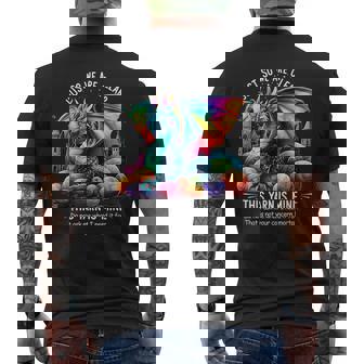 Vintage Yarn Dragon Knitting & Crochet Lover Apparel Men's T-shirt Back Print - Seseable