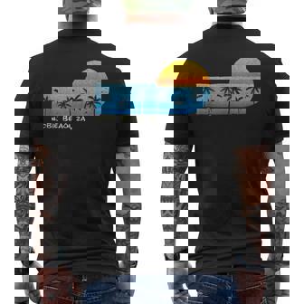 Vintage Hobie Beach ZA Palm Trees & Sunset Beach Tank Top Men's Back Print T-Shirt - Monsterry