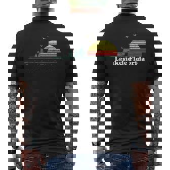 Vintage Lakeside Florida Sunset Souvenir Print Men's Back Print T-Shirt - Monsterry