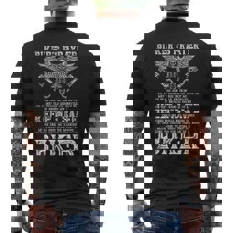 Vintage Motorcycle Biker Biker's Prayer Biking Motorcycling Men's Back Print T-Shirt - Monsterry