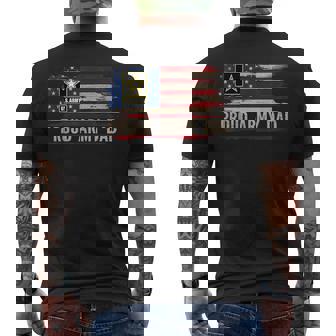 Vintage Proud Army Dad American Flag Veteran Men's Back Print T-Shirt - Monsterry