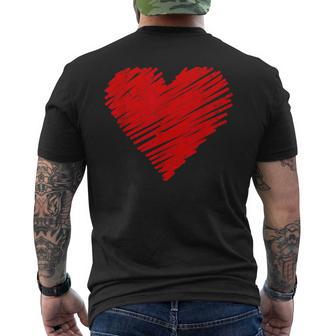 Vintage Red Heart Partner Children Lovealentine's Day Her Her T-Shirt mit Rückendruck - Geschenkecke