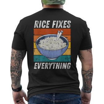 Vintage Rice Fixes Everything Vintage Grunge Rice Men's T-shirt Back Print - Thegiftio UK
