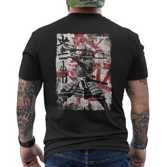 Vintage Samurai Mask Asia Japan Graffiti Tokyo Samurai T-Shirt mit Rückendruck - Geschenkecke