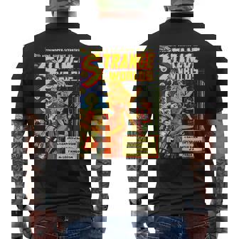 Vintage Science Fiction Comic Book Strange Worlds Men's T-shirt Back Print - Thegiftio