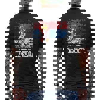 Vintage Serbia Flag Patriotic Serbian Flag Camiseta Hombre Estampado Espalda - Regaloses