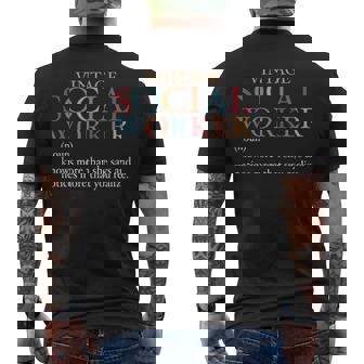 Vintage Social Worker Definition Social Work Men's T-shirt Back Print - Thegiftio UK