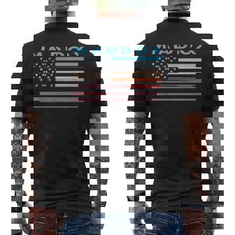 Vintage Sunset American Flag Maddox Maryland Men's Back Print T-Shirt - Monsterry