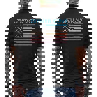 Vintage Sunset American Flag Zephyr Cove Nevada Men's Back Print T-Shirt - Monsterry