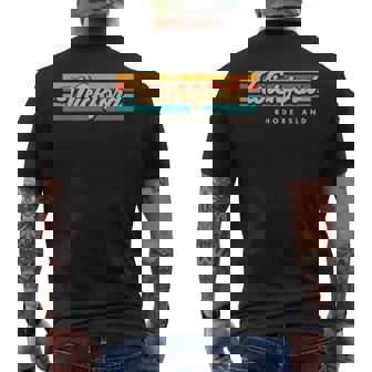 Vintage Sunset Stripes Wickford Rhode Island Men's T-shirt Back Print - Seseable