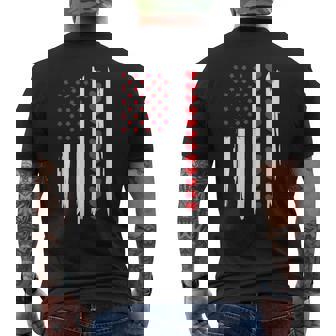 Vintage Valentines Day American Flag Hearts Boys Kids Men's Back Print T-Shirt - Monsterry