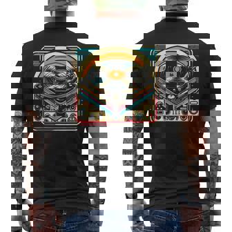 Vinyl Collecting Record Player Audiophile Vintage 80s 70s Men's Back Print T-Shirt - Monsterry