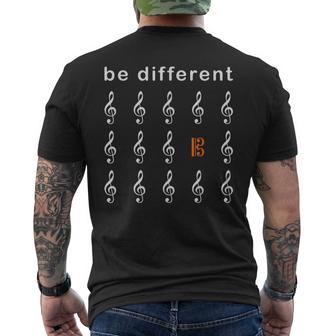 Viola Alto Key Saying Be Different Musician S T-Shirt mit Rückendruck - Geschenkecke